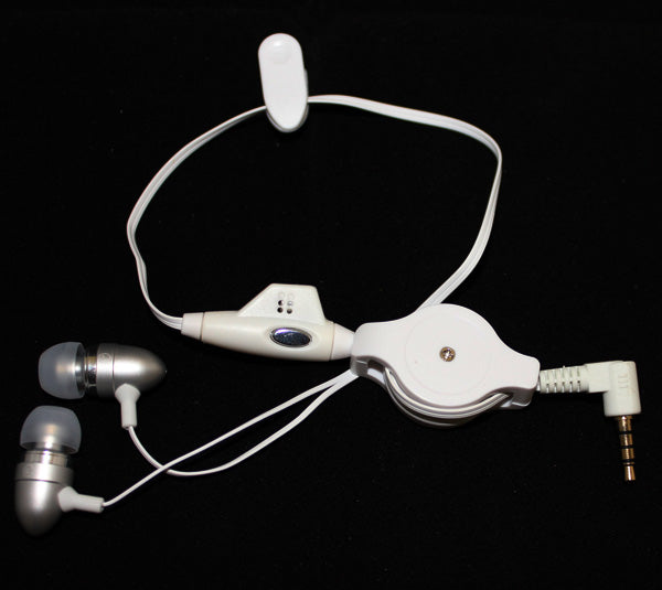 Retractable Earphones, Handsfree Mic Headphones Wired - ACB74