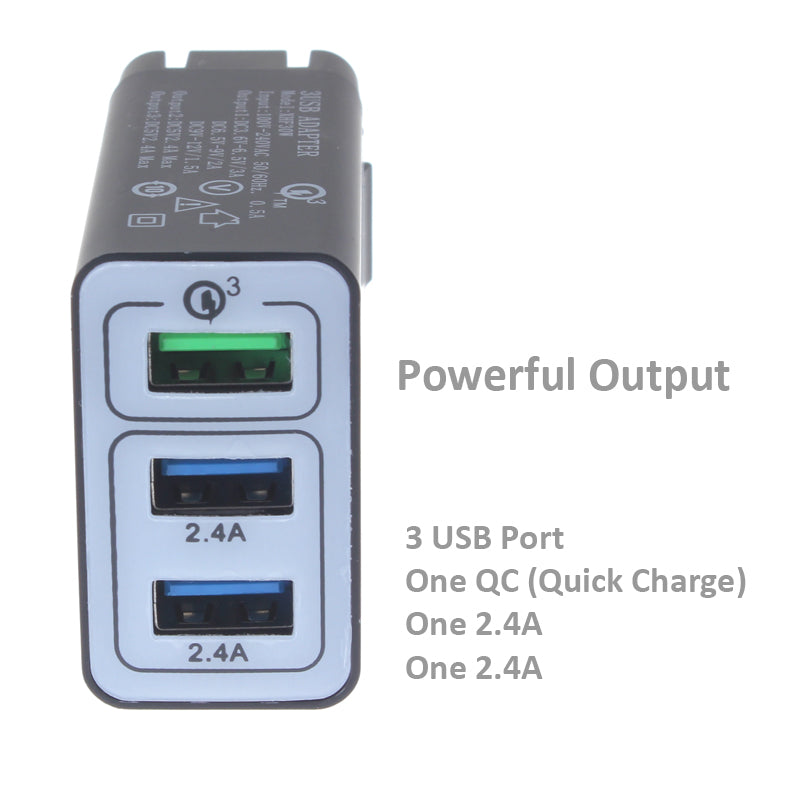 Home Charger, 3-Port USB 6.8Amp 34W - ACA61