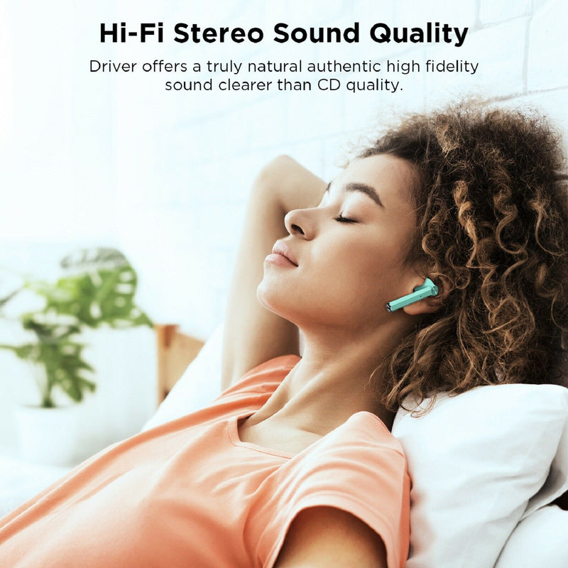 Bluetooth Earphones, TWS True Wireless Stereo Earbuds Headphones - Letscom T16 - Green