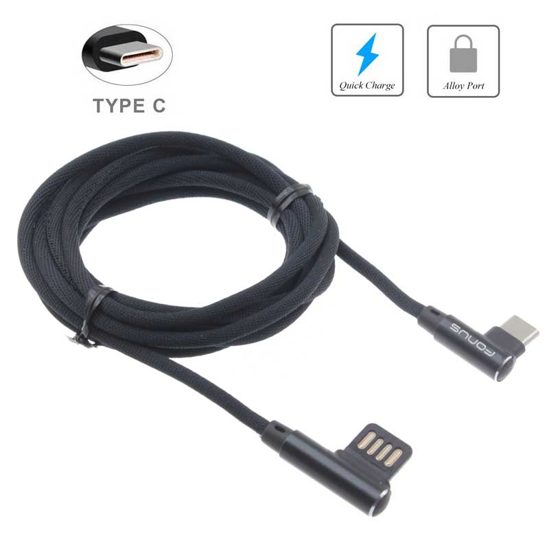 6ft and 10ft Long USB-C Cable, Type-C Fast Charge Angle Cord for Gaming - ACY77