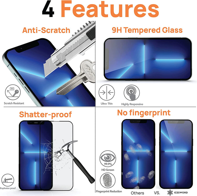 Belt Clip Case and 3 Pack Screen Protector, Kickstand Cover Tempered Glass Swivel Holster - ACA49+3Z31